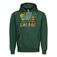 Sports Green boat waves sun rays lake days Zipper Hoodie - Zillion Design Studio