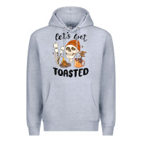 Heather Grey let's get toasted camping Premium Hoodie - MaliasSmallBusiness