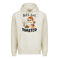 Oatmeal Heather let's get toasted camping Premium Hoodie - MaliasSmallBusiness