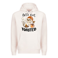 Pale Pink let's get toasted camping Premium Hoodie - MaliasSmallBusiness
