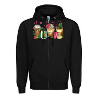 Black cactus coffee cups Zipper Hoodie - Zillion Design Studio