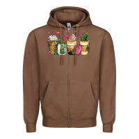 Chestnut cactus coffee cups Zipper Hoodie - Zillion Design Studio