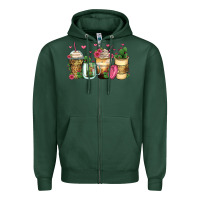 Sports Green cactus coffee cups Zipper Hoodie - Zillion Design Studio
