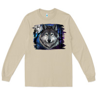 Mushroom wolf and full moon Long Sleeve Tee - RanaPortraitStore