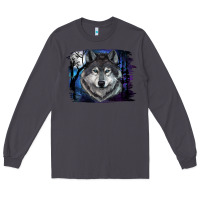Smoke wolf and full moon Long Sleeve Tee - RanaPortraitStore