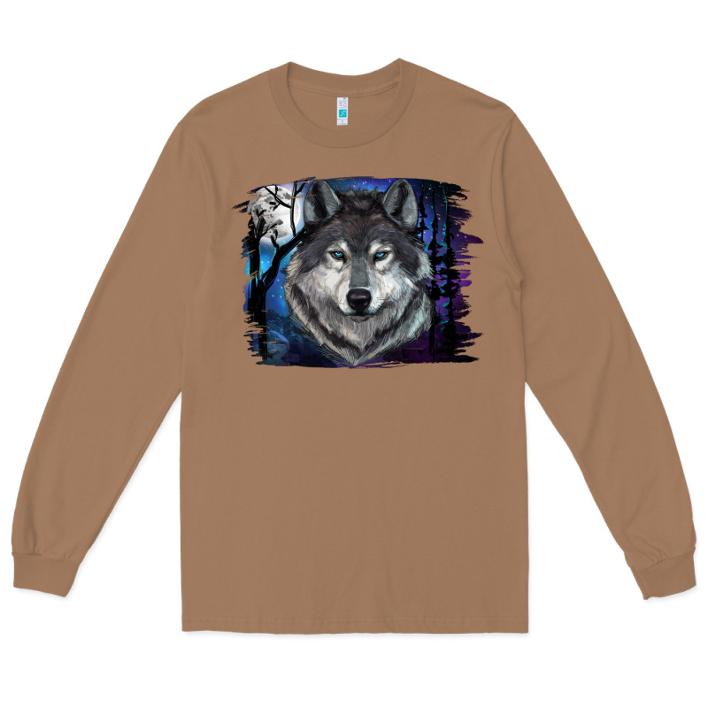 Wolf And Full Moon Long Sleeve Tee by RanaPortraitStore | Teevron