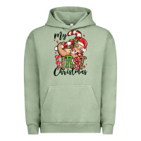 Pigment Oil Green my first christmas cute christmas sloth Urban Hoodie - MaliasSmallBusiness