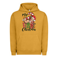 Pigment Peanut Butter my first christmas cute christmas sloth Urban Hoodie - MaliasSmallBusiness