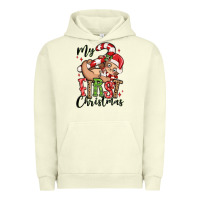 Pigment Pistachio my first christmas cute christmas sloth Urban Hoodie - MaliasSmallBusiness