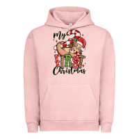 Pigment Salmon my first christmas cute christmas sloth Urban Hoodie - MaliasSmallBusiness
