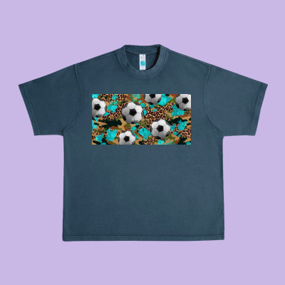 Western Leopard Camouflage Turquoise Soccer Licence Plate Template Urban Heavy Tee Designed By Artiststas