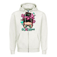 Cat Mom Messy Bun Zipper Hoodie | Teevron