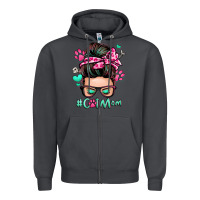 Smoke cat mom messy bun Zipper Hoodie - Zillion Design Studio
