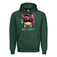 Sports Green cat mom messy bun Zipper Hoodie - Zillion Design Studio