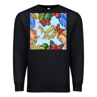 Black summer and leaf seamless pattern Premium Sweatshirt - BundleAndBundleShop