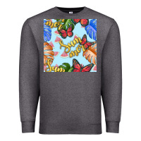Charcoal Heather summer and leaf seamless pattern Premium Sweatshirt - BundleAndBundleShop