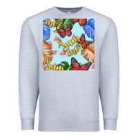 Heather Grey summer and leaf seamless pattern Premium Sweatshirt - BundleAndBundleShop