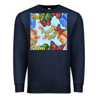 Navy summer and leaf seamless pattern Premium Sweatshirt - BundleAndBundleShop