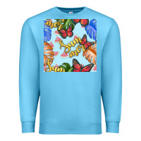 Ocean Blue summer and leaf seamless pattern Premium Sweatshirt - BundleAndBundleShop