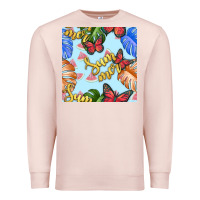 Pale Pink summer and leaf seamless pattern Premium Sweatshirt - BundleAndBundleShop