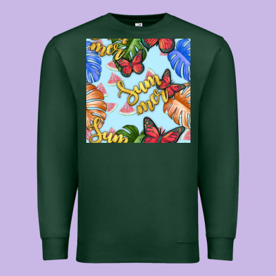 Summer And Leaf Seamless Pattern Premium Sweatshirt Designed By Bundleandbundleshop
