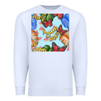 White summer and leaf seamless pattern Premium Sweatshirt - BundleAndBundleShop