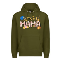 Army Green softball MAMA Premium Hoodie - MaliasSmallBusiness