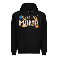 Black softball MAMA Premium Hoodie - MaliasSmallBusiness