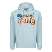 Blue Mist softball MAMA Premium Hoodie - MaliasSmallBusiness