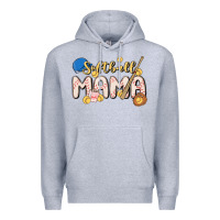 Heather Grey softball MAMA Premium Hoodie - MaliasSmallBusiness