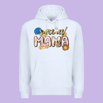Softball Mama Premium Hoodie Designed By Maliassmallbusiness