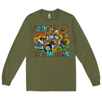 Army Green country roads take me home Long Sleeve Tee - Zillion Design Studio
