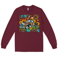 Burgundy country roads take me home Long Sleeve Tee - Zillion Design Studio
