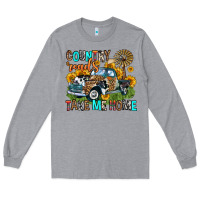 Heather Grey country roads take me home Long Sleeve Tee - Zillion Design Studio