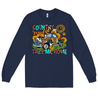 Navy country roads take me home Long Sleeve Tee - Zillion Design Studio