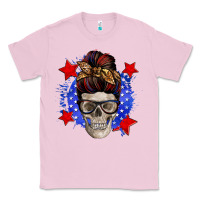 Bubblegum Pink American mom skull Classic Tee - Zillion Design Studio