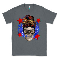 Charcoal Heather American mom skull Classic Tee - Zillion Design Studio