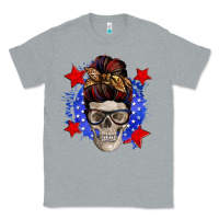 Heather Grey American mom skull Classic Tee - Zillion Design Studio