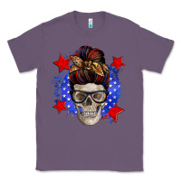 Lavender American mom skull Classic Tee - Zillion Design Studio