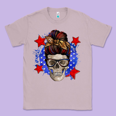 American Mom Skull Classic Tee Designed By Zillion Design Studio