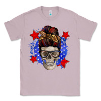 Lilac American mom skull Classic Tee - Zillion Design Studio