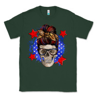 Sports Green American mom skull Classic Tee - Zillion Design Studio