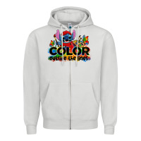 Dove Grey color outside the lines autism stitch Zipper Hoodie - Zillion Design Studio