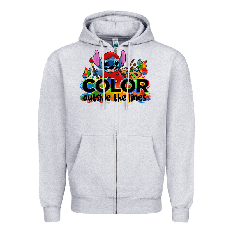 Color Outside The Lines Autism Stitch Zipper Hoodie by Zillion Design Studio | Teevron