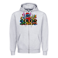 Heather Grey color outside the lines autism stitch Zipper Hoodie - Zillion Design Studio