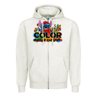 Oatmeal Heather color outside the lines autism stitch Zipper Hoodie - Zillion Design Studio