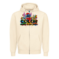 Sandshell color outside the lines autism stitch Zipper Hoodie - Zillion Design Studio