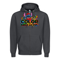 Smoke color outside the lines autism stitch Zipper Hoodie - Zillion Design Studio