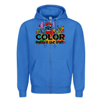 True Royal color outside the lines autism stitch Zipper Hoodie - Zillion Design Studio