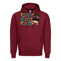 Burgundy cool moms club messy bun Zipper Hoodie - Zillion Design Studio
